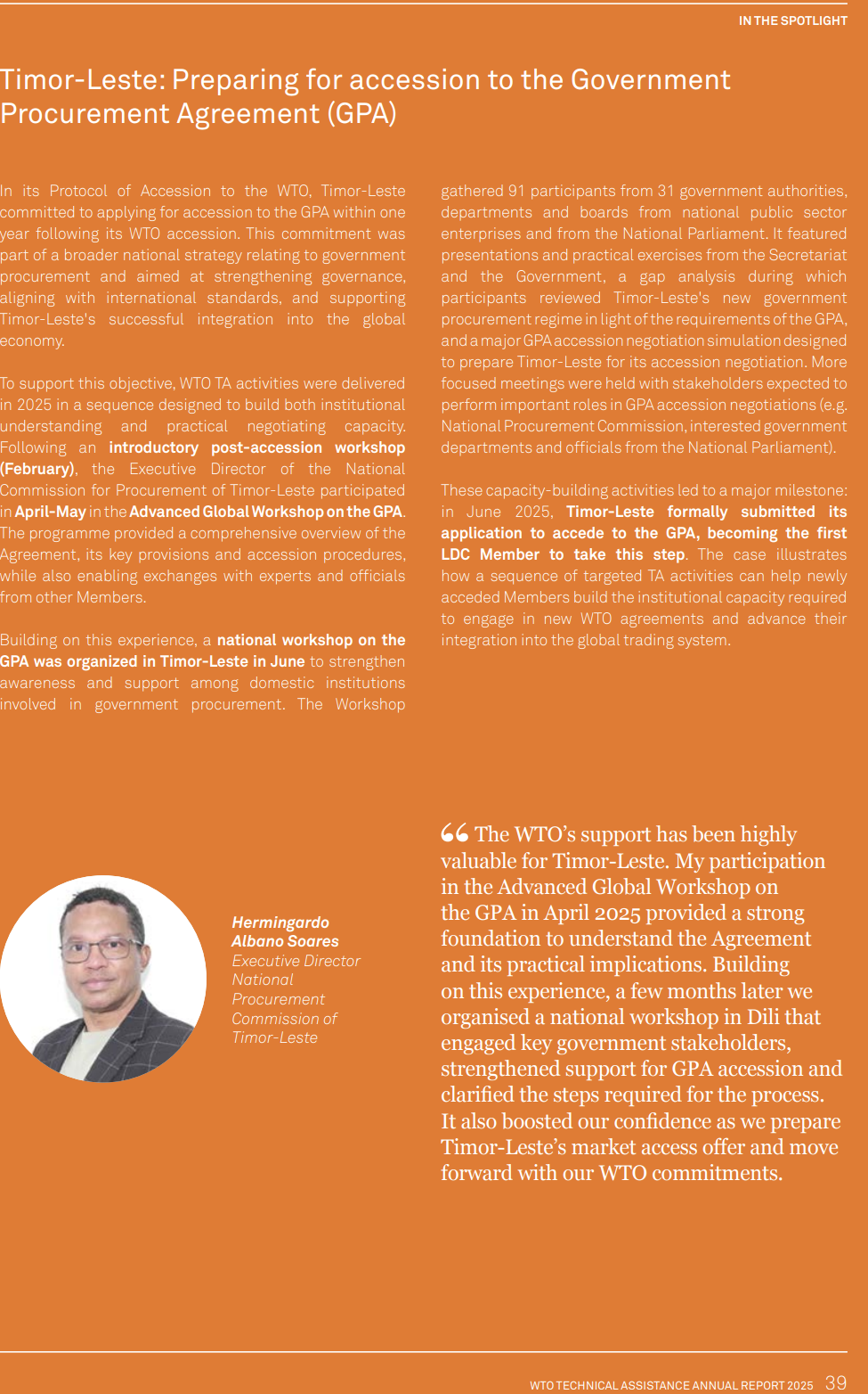 ADVANCED GLOBAL WORKSHOP ON THE GOVERNMENT PROCUREMENT AGREEMENT (GPA) 2012